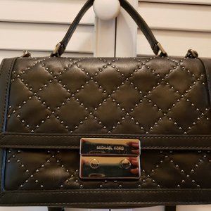 Michael Kors quilted black leather crossbody bag